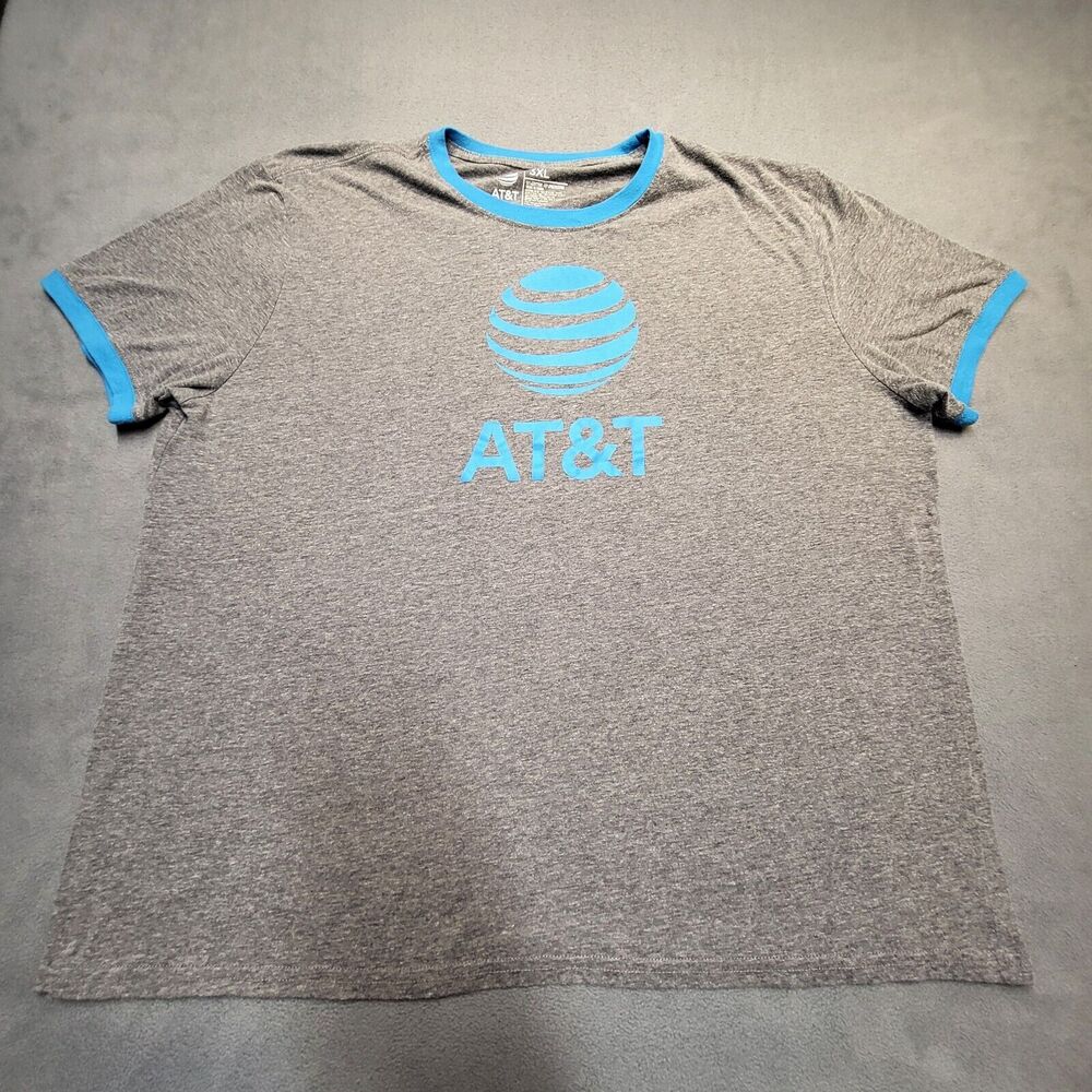 AT&T Employee Shirt Mens 3XL Gray Short Sleeve Crew Neck Graphic